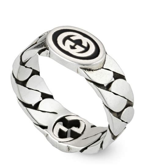 gucci 479219j84008106|Gucci Interlocking ring in 925 sterling silver .